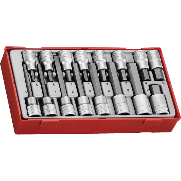 16 Piece 1/2" Drive Hex Bit Socket Set